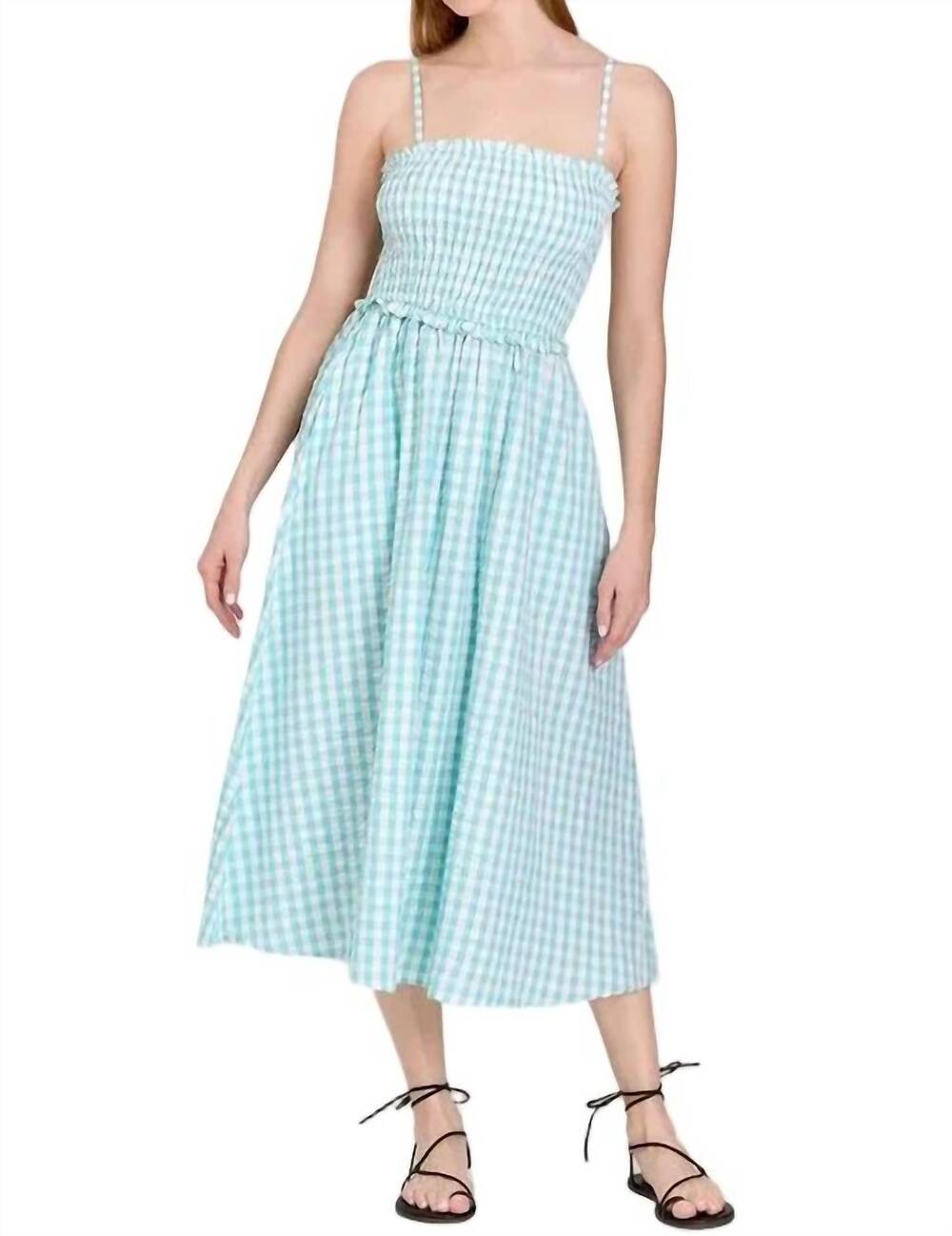 NEW LIVRO smocked dress in lindroth check